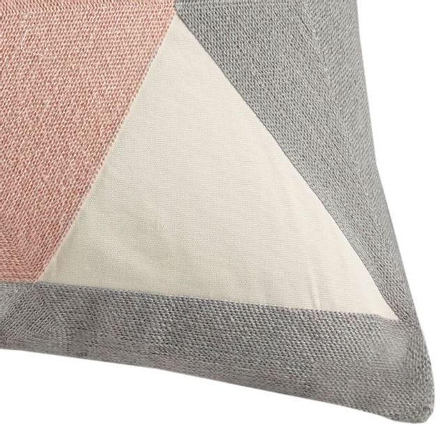 Olliix by INK+IVY Aero Blush 20" x 20" Embroidered Abstract Square Pillow-2