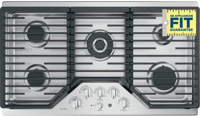 GE® Profile™ 36" Stainless Steel Gas Cooktop-3
