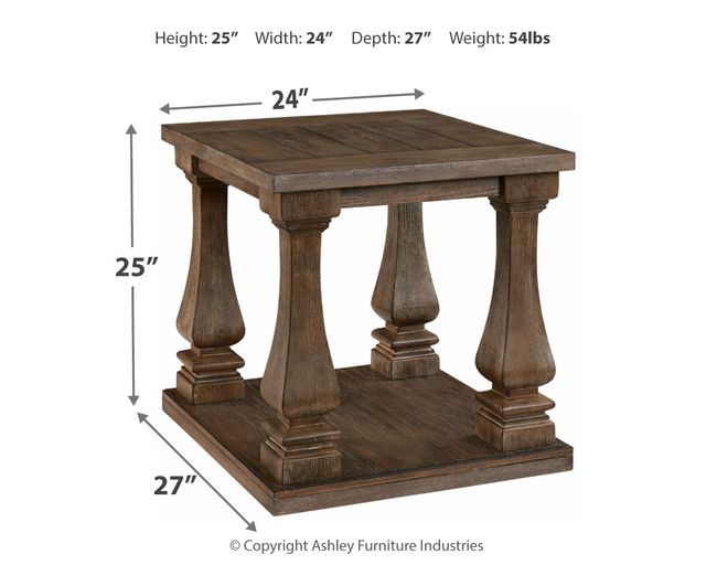 Signature Design by Ashley® Johnelle Weathered Gray End Table 6