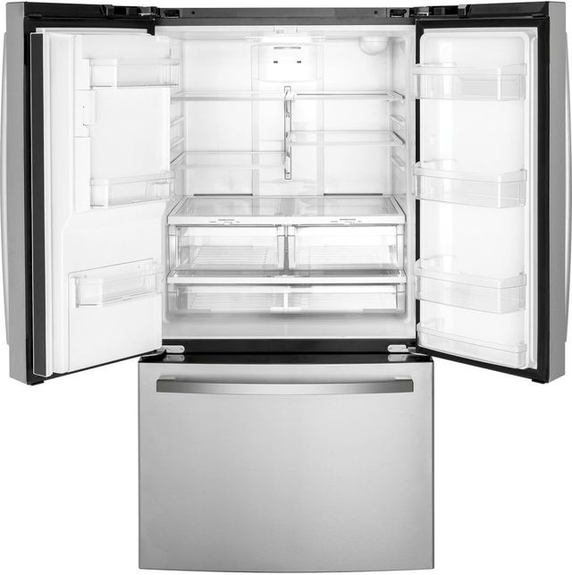 Réfrigérateur à portes françaises de 36 po GE® de 25,6 pi³ - Acier inoxydable résistant aux traces de doigts 1