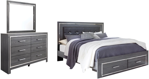 Signature Design By Ashley® Lodanna 2-Piece Gray King Panel Bed Set ...