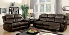 Furniture of America® Listowel 2 Piece Brown Sofa and Love Seat