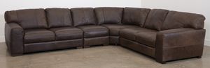 Soft Line Madison Espresso 4 Piece All Leather Sectional