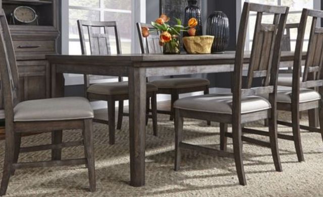 Liberty Artisan Prairie 7-Piece Aged Oak Rectangular Table Set 0