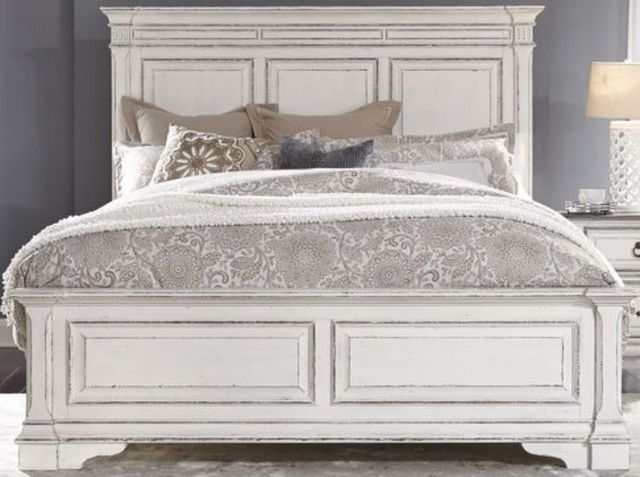 Liberty Abbey Park Antique White King Panel Bed 5