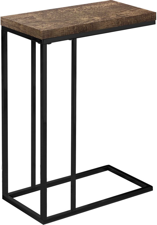 Monarch Specialties Inc. Brown Reclaimed Wood Top Accent Table with Black Metal Base