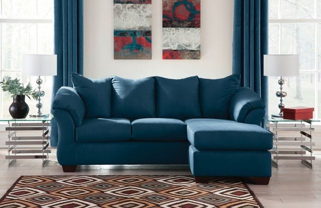 Signature Design by Ashley® Darcy Blue Chaise Sofa-1