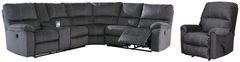 Signature Design by Ashley® Urbino 4-Piece Charcoal Reclining Living Room Seating Set