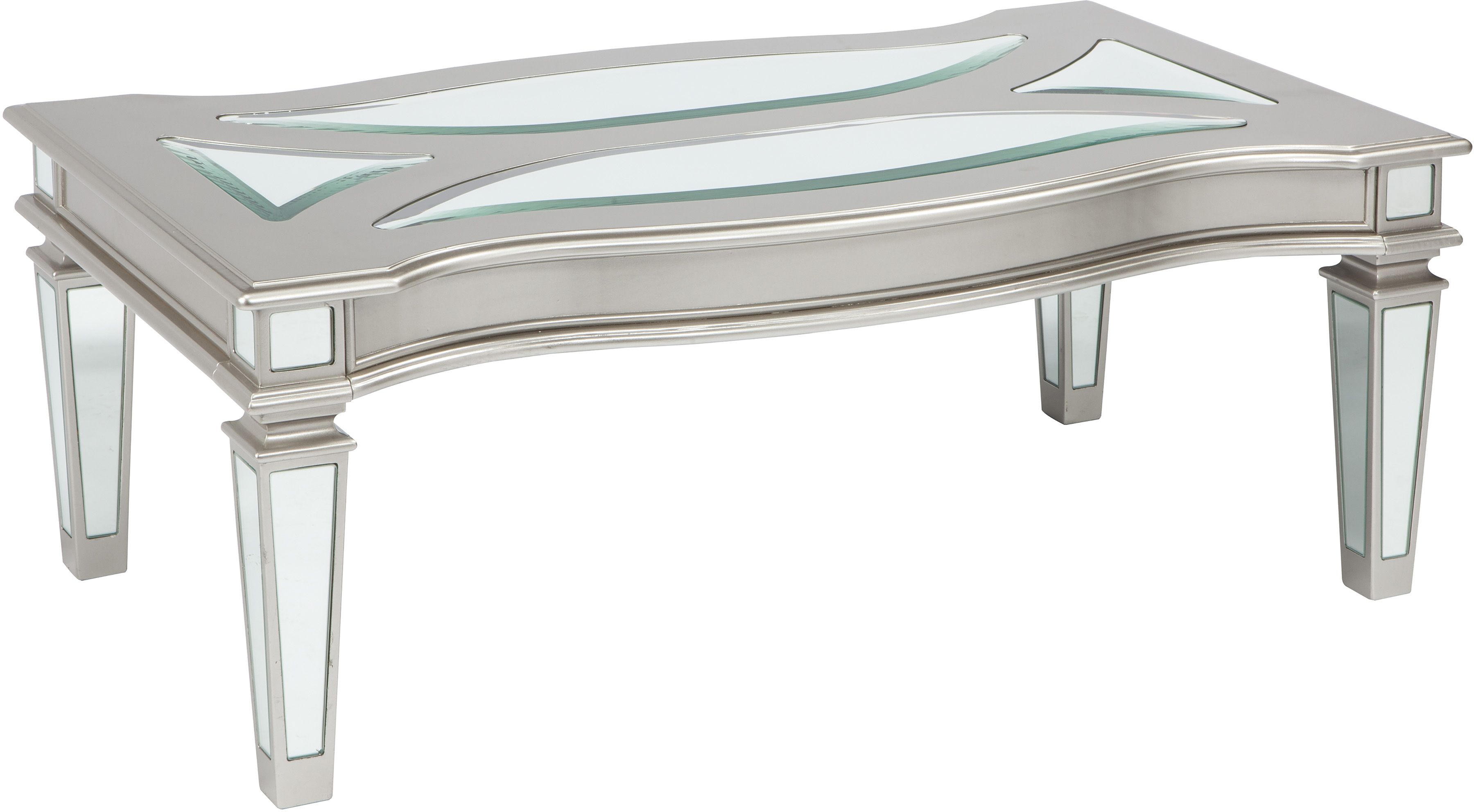 silver rectangle coffee table