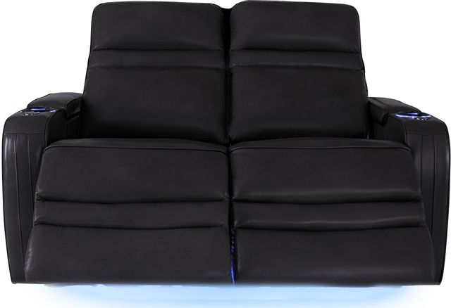 RowOne Cortés Home Entertainment Seating Black 2-Chair Loveseat 2