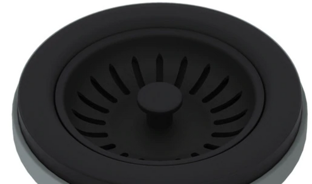 Rohl® Spa Collection Matte Black Manual Basket Strainer Without Remote Pop-Up-1
