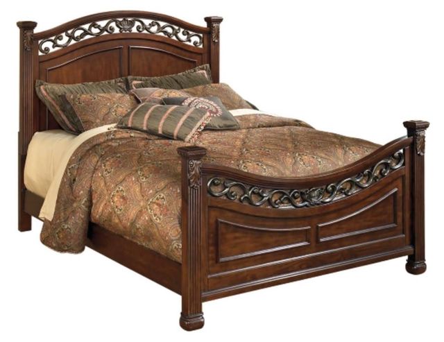Signature Design by Ashley® Leahlyn 4-Piece Warm Brown Queen Panel Bed Set 1