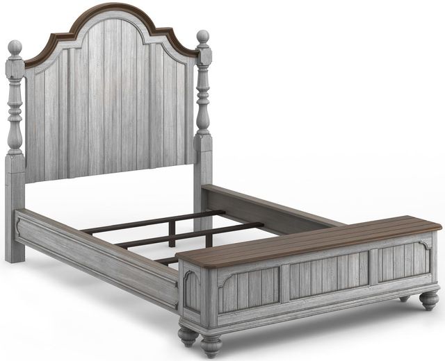 Flexsteel® Plymouth® Distressed Graywash Queen Storage Bed-1