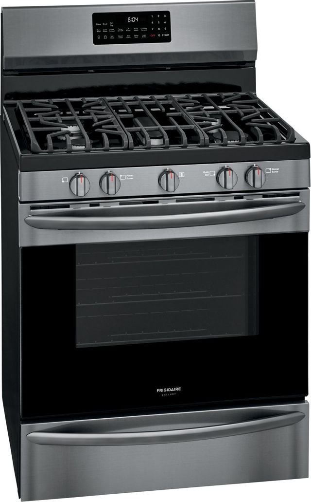 Frigidaire Gallery® 30" Black Stainless Steel Pro Style Gas Range with Air Fry 9