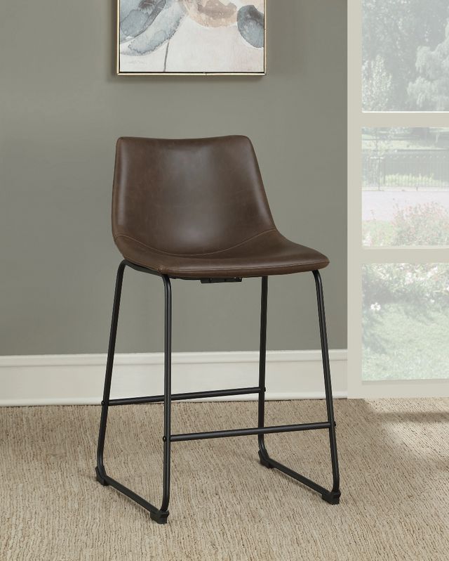 Coaster® Michelle 2-Piece Brown/Black Counter Height Stools-1