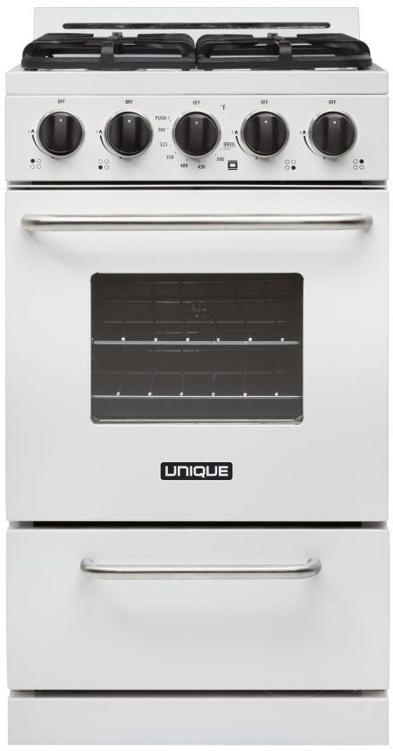 Unique® Appliances Classic 20" White Freestanding Liquid Propane Gas Range