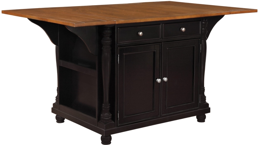 Coaster Slater Brown Black Kitchen Island Pearls Furniture