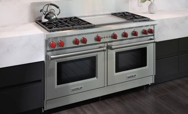 Wolf® 60" Stainless Steel Pro Style Gas Range-2