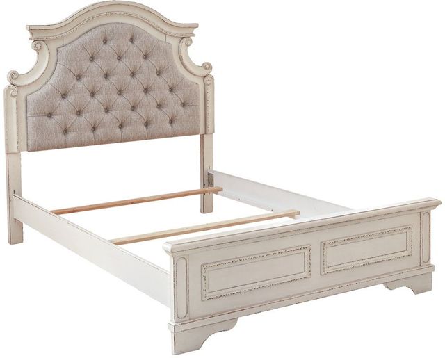 Signature Design by Ashley® Realyn Chipped White Full Upholstered Panel Bed-1