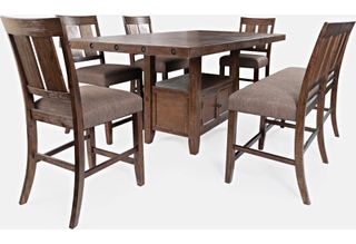 Jofran Inc. Mission Viejo 6-Piece Warm Brown High and Low Extension Table Dining Set
