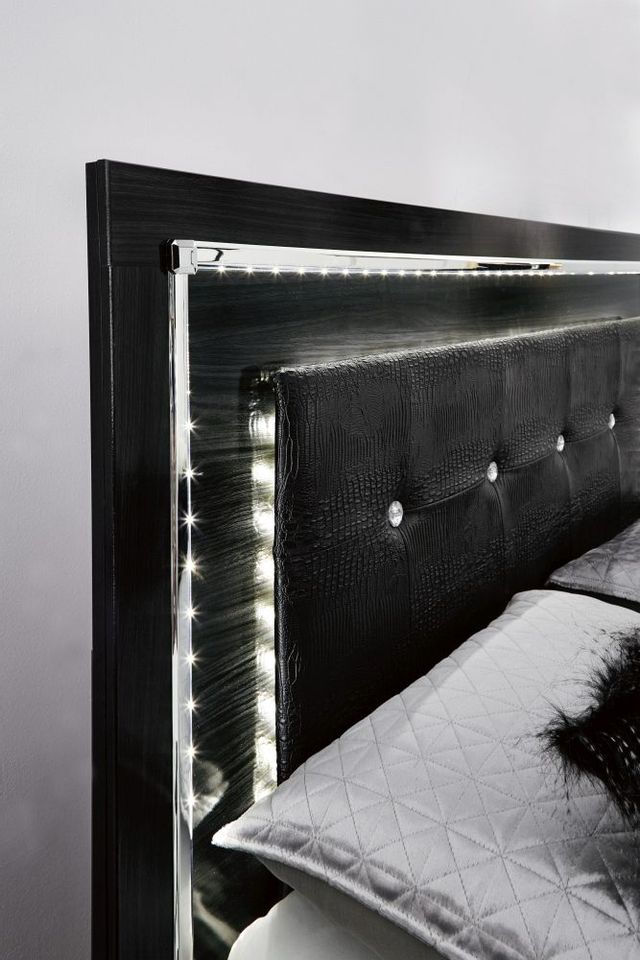 Signature Design by Ashley® Kaydell Black Queen Upholstered Panel Bed with Roll Slats-3