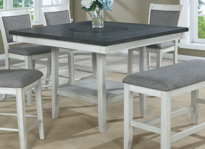 Crown Mark Fulton Chalk Grey Counter Height Table | Texas Discount ...