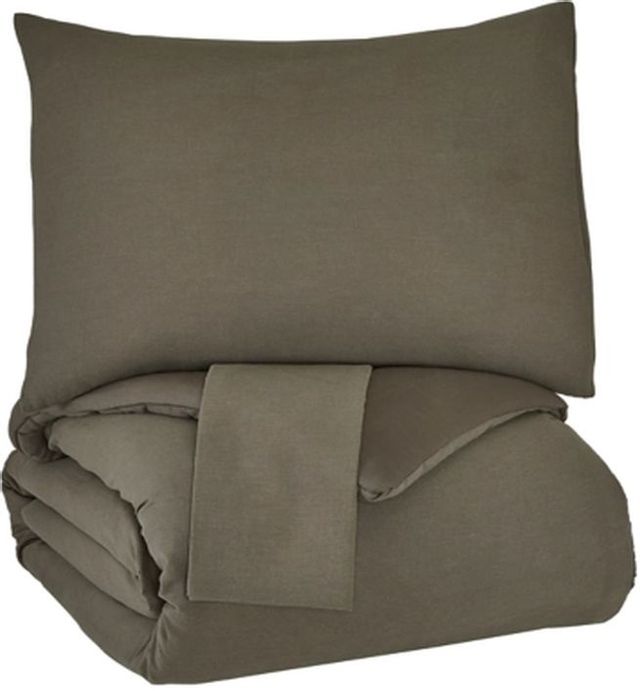 Signature Design by Ashley® Eilena Dark Taupe Queen Comforter Set-0