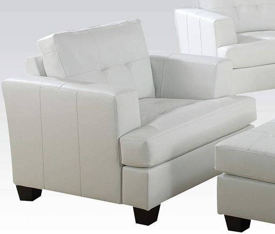 ACME Furniture Platinum White Bonded Leather Chair