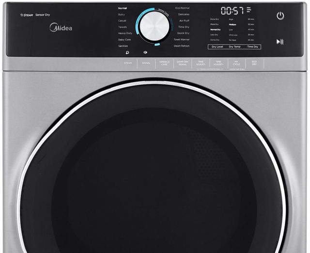 Midea® 5.2 Cu. Ft. Front Load Washer & 8.0 Cu. Ft. Gas Dryer Graphite Laundry Pair 24