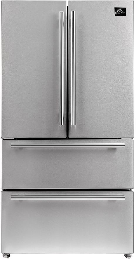 FORNO® Alta Qualita 19.2 Cu. Ft. Stainless Steel Freestanding French Door Refrigerator