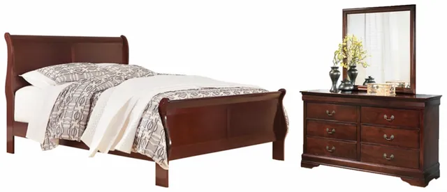 Signature Design by Ashley® Alisdair 2-Piece Dark Brown King Sleigh Bed Set
