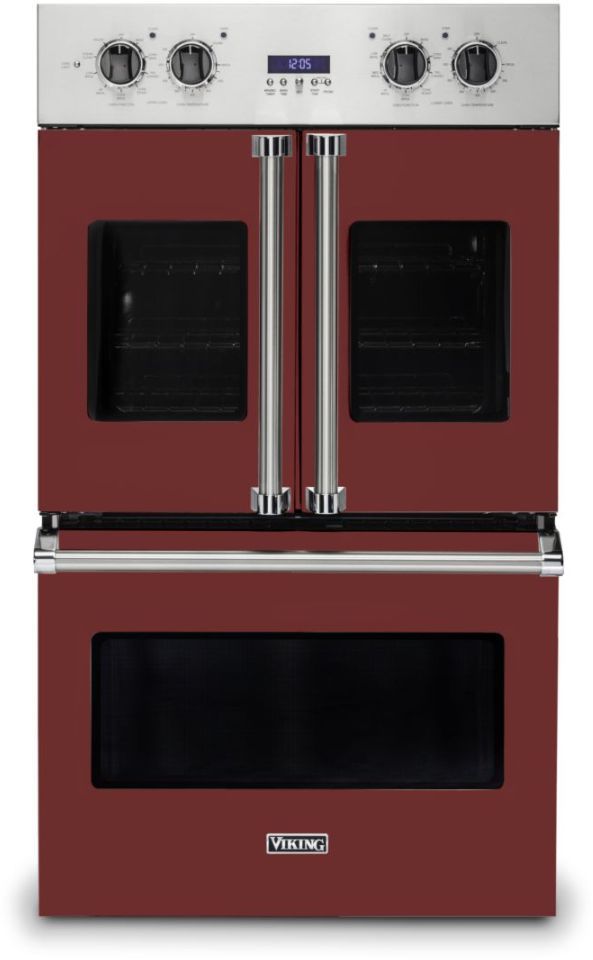 Viking® 7 Series 30" Reduction Red Professional Built In Double Electric French Door Wall Oven 0
