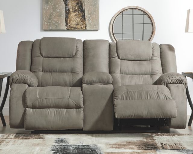 Signature Design by Ashley® McCade Cobblestone Double Reclining Loveseat with Console-3