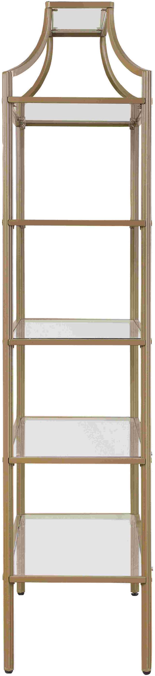 Coaster® Serena Matte Gold 5-Tier Tempered Glass Shelves Bookcase-2