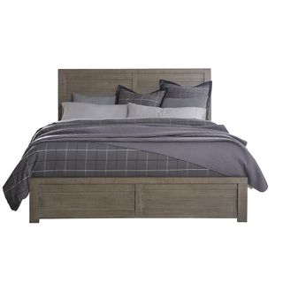Samuel Lawrence Furniture Ruff Hewn Grey Queen Panel Bed