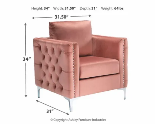 Signature Design by Ashley® Lizmont Blush Pink Accent Chair 4