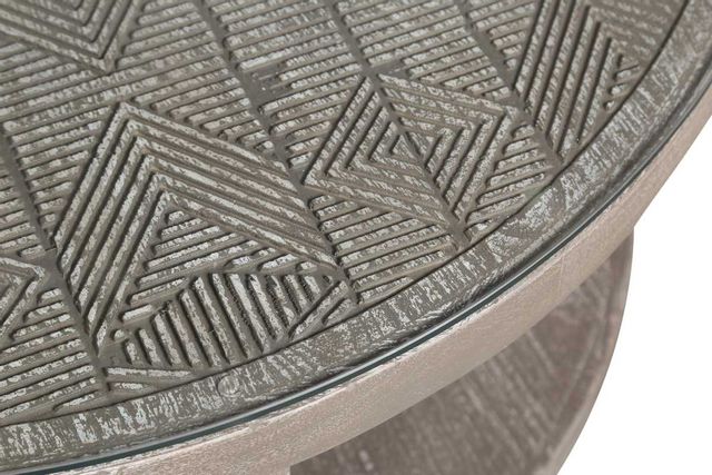 Parker House® Crossings Serengeti Sandblasted Fossil Grey Round Cocktail Table 2