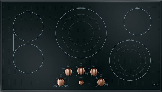 Café™ 36" Black / Brushed Stainless Electric Cooktop 10