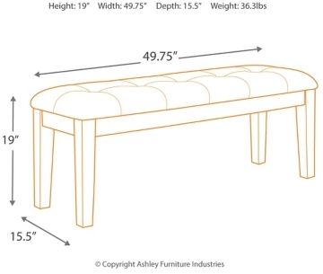 Signature Design by Ashley® Ralene Medium Brown Large Upholstered Dining Room Bench-3