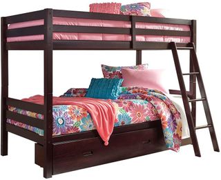 Signature Design by Ashley® Halanton Dark Brown Twin/Twin Bunk Bed with Storage Drawer