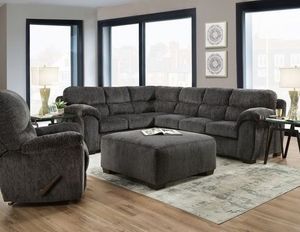 Peak Living Lucille  2-Piece  Charcoal  Sectional