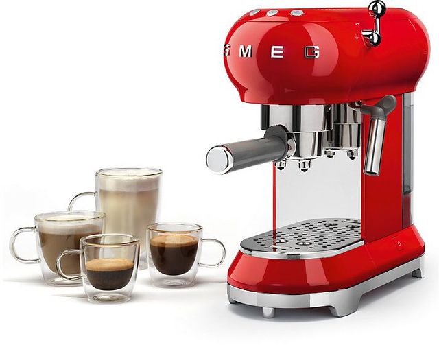 Smeg 50's Retro Style Espresso Coffee Machine-Red 4
