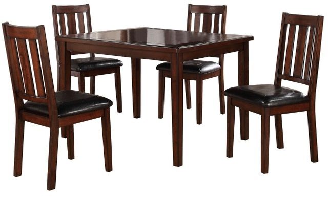 Homelegance® Mosely 5-Piece Dark Brown Cherry Dining Table Set
