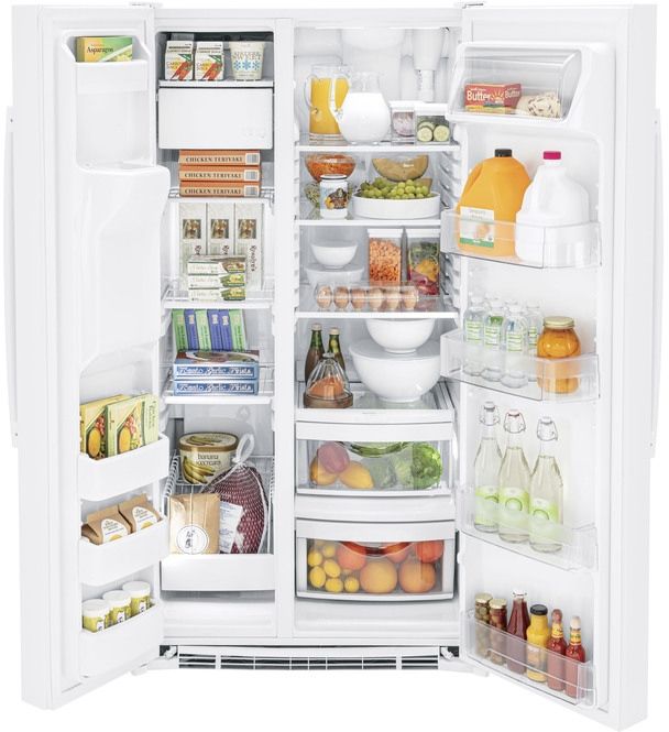 GE® 25.3 Cu. Ft. White Side-by-Side Refrigerator (S/D) 4