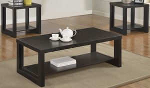 Crown Mark Audra 3-Piece Black Living Room Table Set