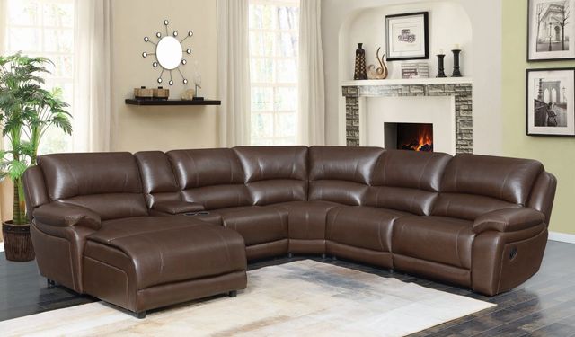 Coaster® Mackenzie 6-Piece Chestnut Reclining Sectional | Mid Tenn ...