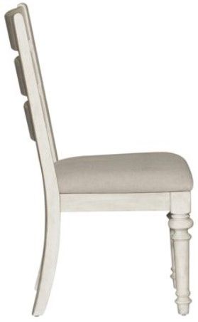 Liberty Heartland Antique White Ladder Back Side Chair-2
