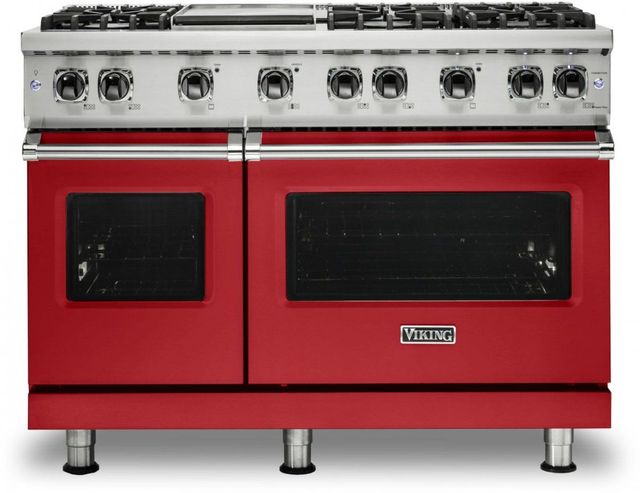 Viking® 5 Series 48" San Marzano Red Pro Style Natural Gas Range with 12" Griddle