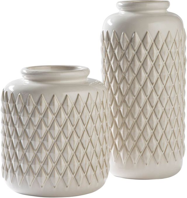 Signature Design by Ashley® Edwinna Set of 2 Cream Vases-0