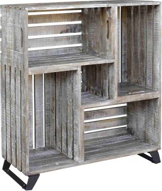 Crestview Collection Bengal Manor Mango Wood Reclaimed Crates Bookcase